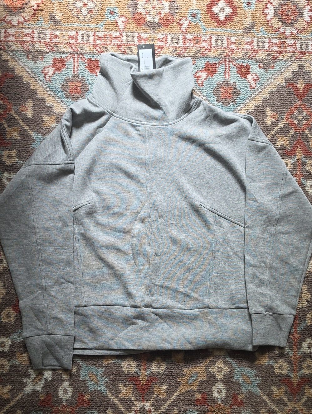 Tribal Womem's Light Grey Turtleneck Top Medium NWT Techno Lux Collection